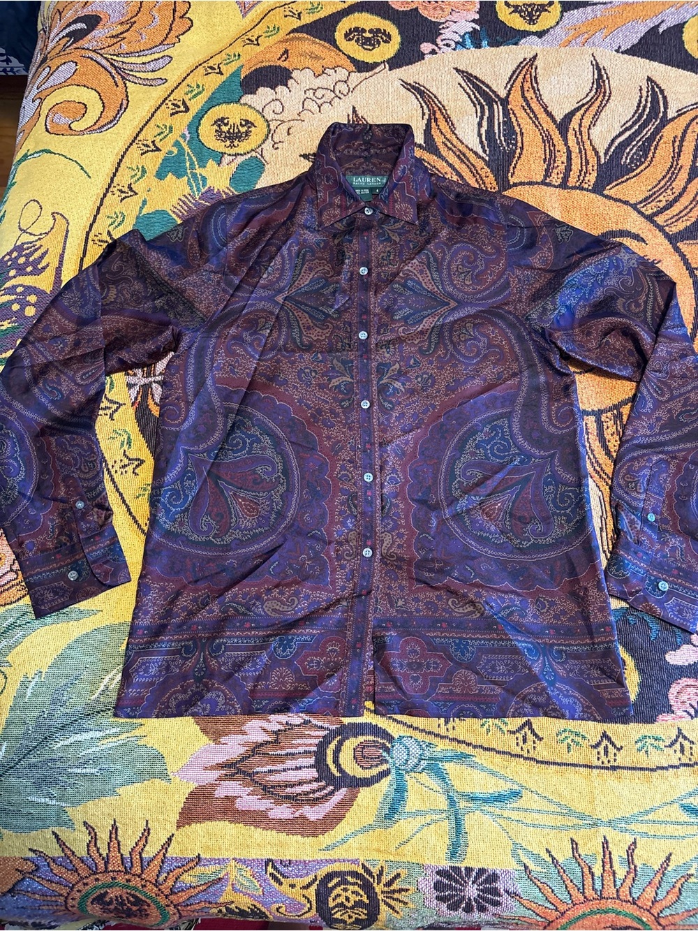 Vintage Lauren Ralph Lauren Paisley Silk Blouse